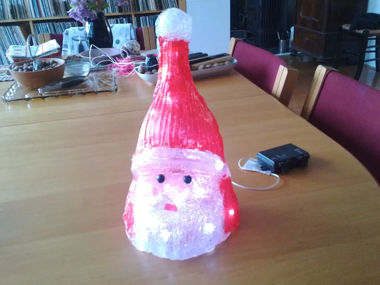 Billede 2 - Julemandshoved med lys