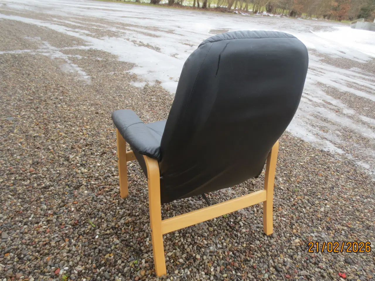 Billede 4 - 1 stk Farstrup Otium lænestol med sort læder 