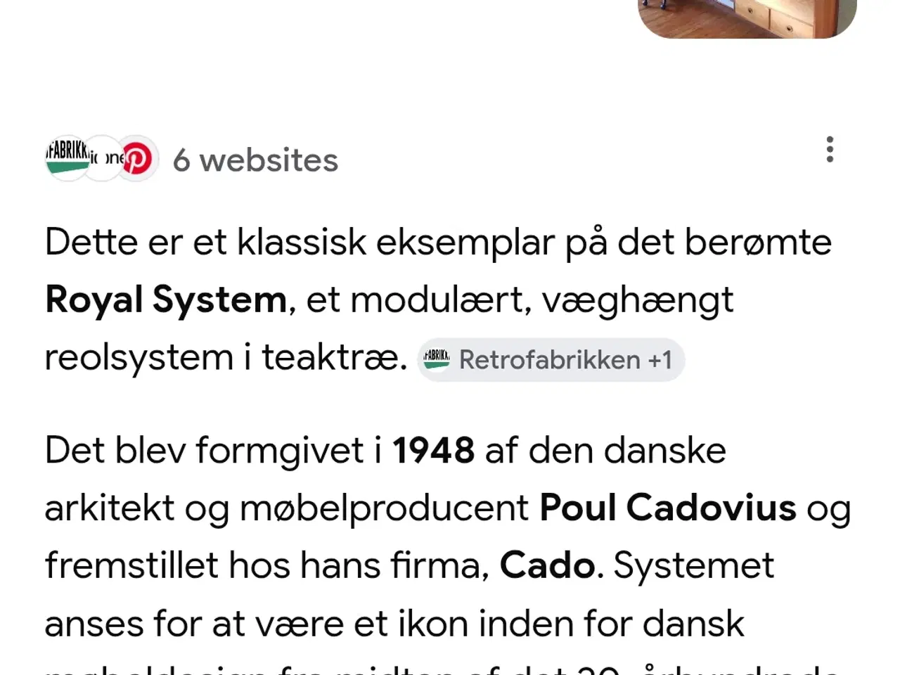 Billede 3 - Reolsystem tegnet af Poul Cadovius 