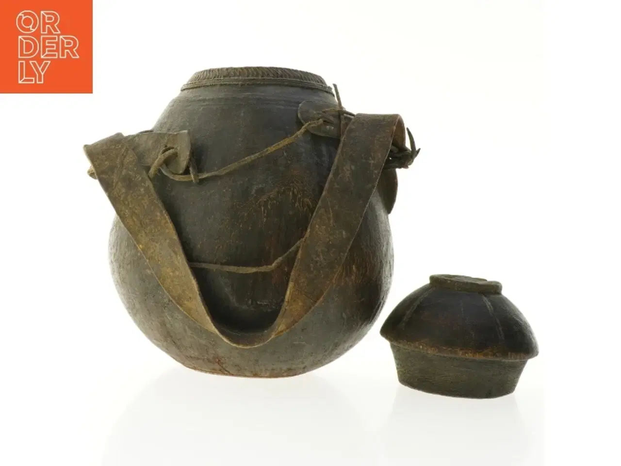 Billede 2 - Vintage calabas med læderrem (str. 23 x 17 cm)