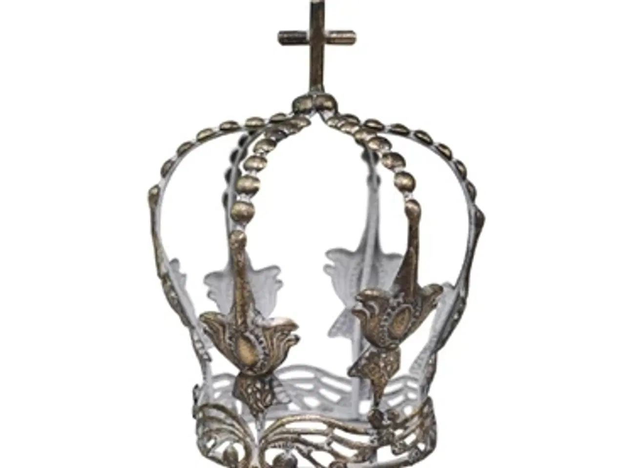 Billede 1 - Sød dekorativ gl. krone i antique mocca