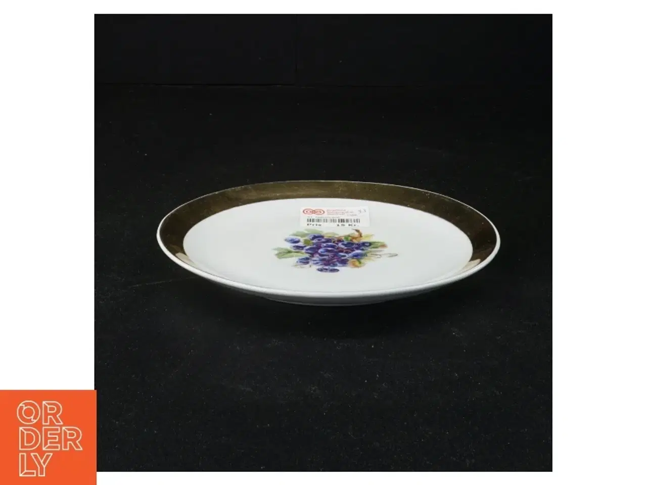 Billede 2 - Dekorativ porcelænstallerken med blomstermotiv (str. 17 x 17 cm)