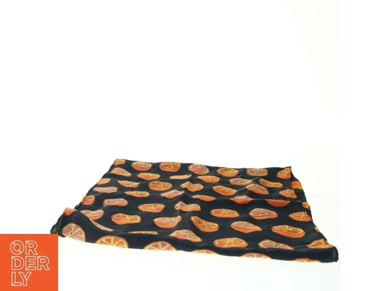 Billede 2 - Vintage Charlotte Sparre Tørklæde Appelsiner 100% Silke (str. 160 x 35 cm)