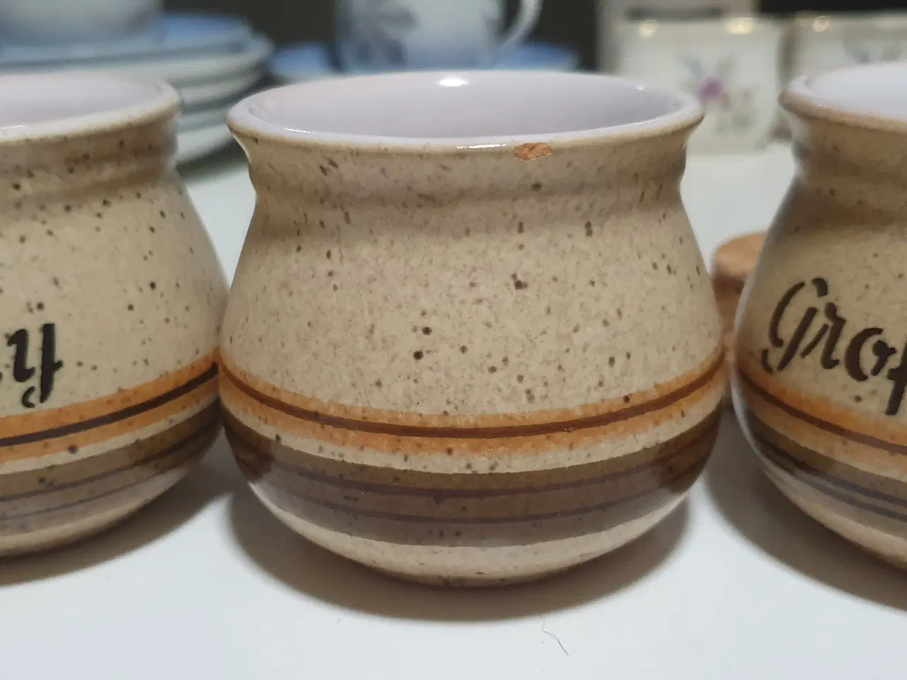 Billede 4 - 7 Keramik krydderikrukker med korkprop