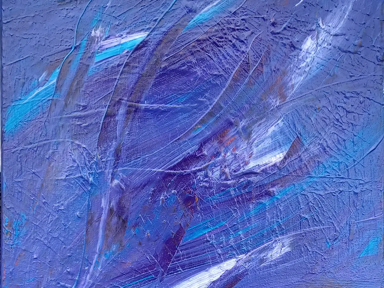 Billede 2 - Dolphin's Leap" – Akrylmaleri, 40x40 cm, Abstrakt 
