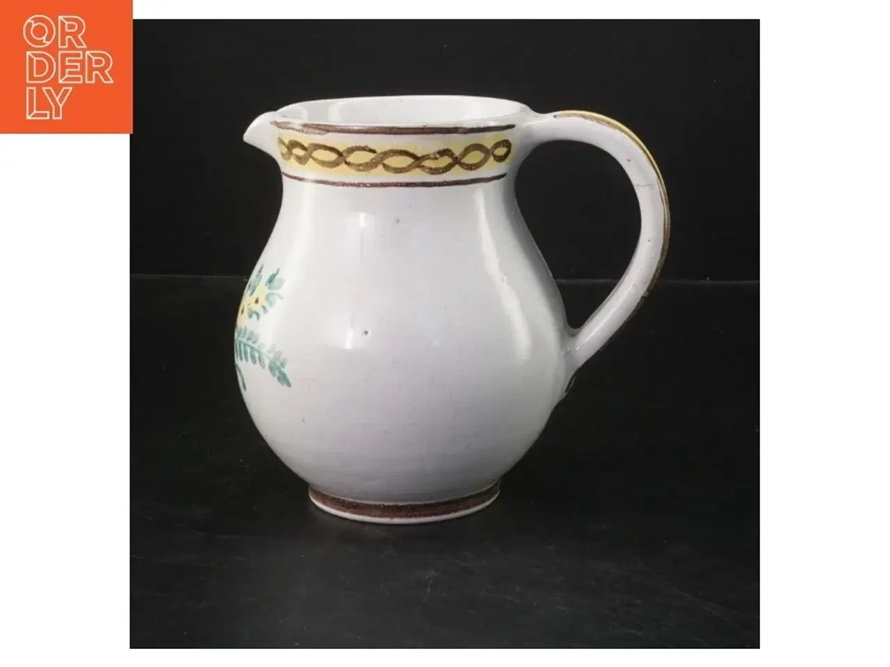 Billede 2 - Keramikkande med blomsterdesign (str. Ø 9,5 cm længde 14 cm)