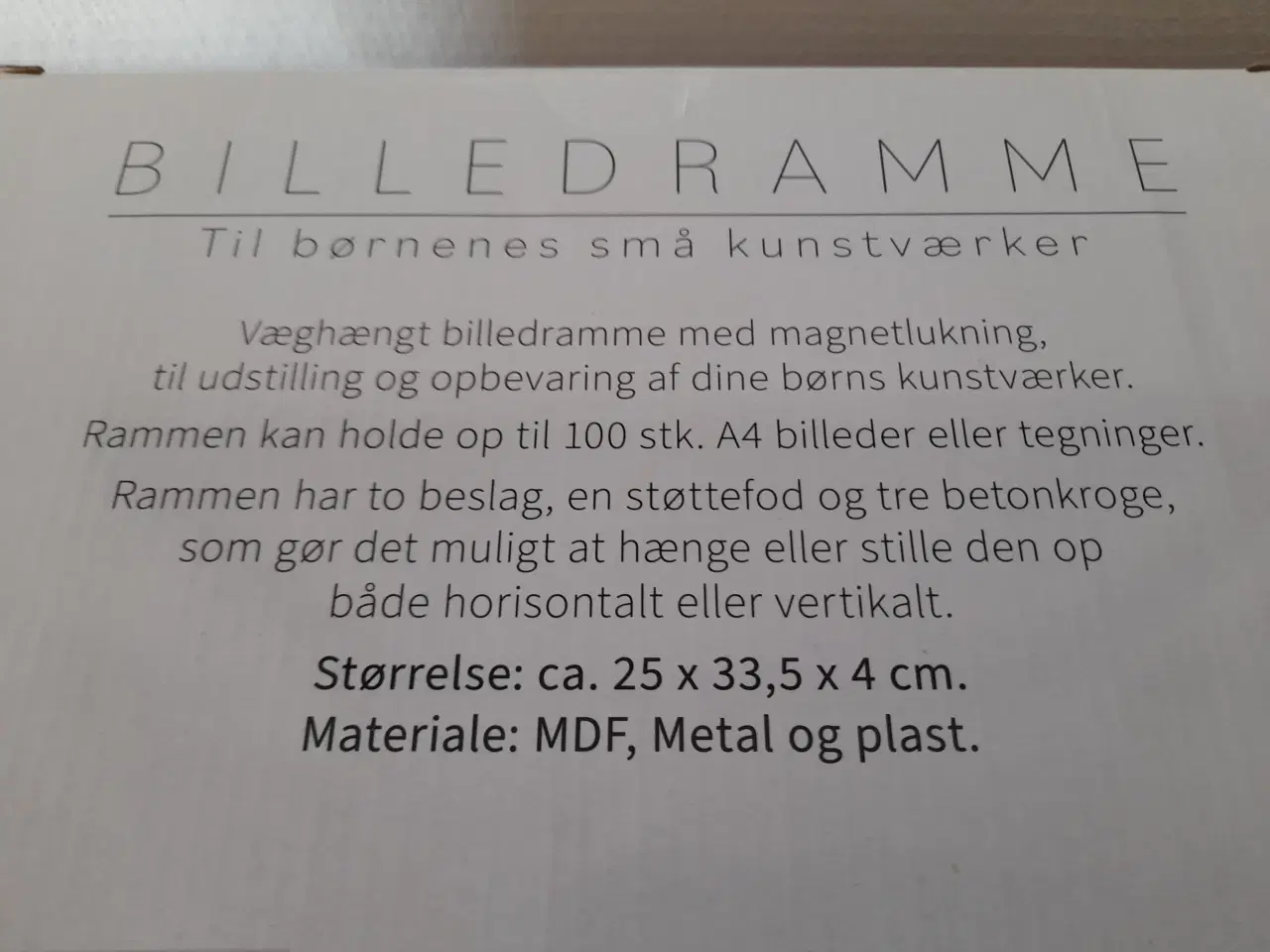Billede 3 - Ubrugte rammer til 100 børnetegninger ( 2 stk).