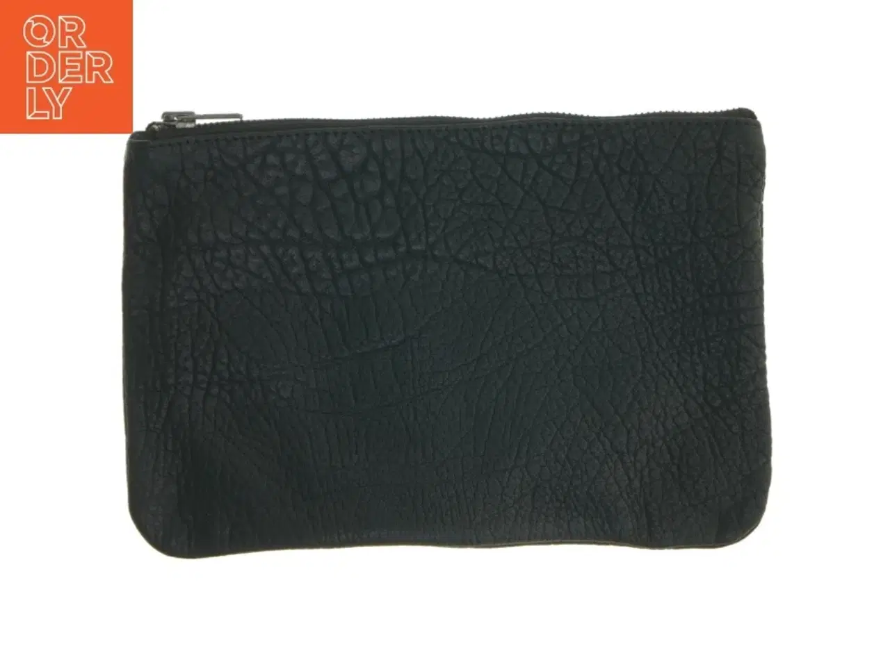 Billede 3 - Sort clutch/læderpung med lynlåslukning (str. 15x17 cm)