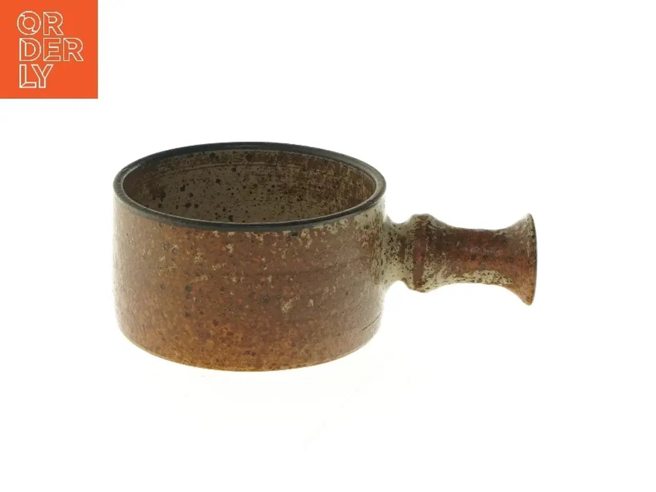 Billede 1 - Keramisk håndlavet skål med håndtag (str. Ø 14,5 cm)