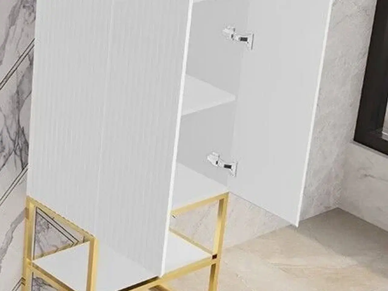 Billede 2 - Baderumsmøbel, Angels White Side Cabinet