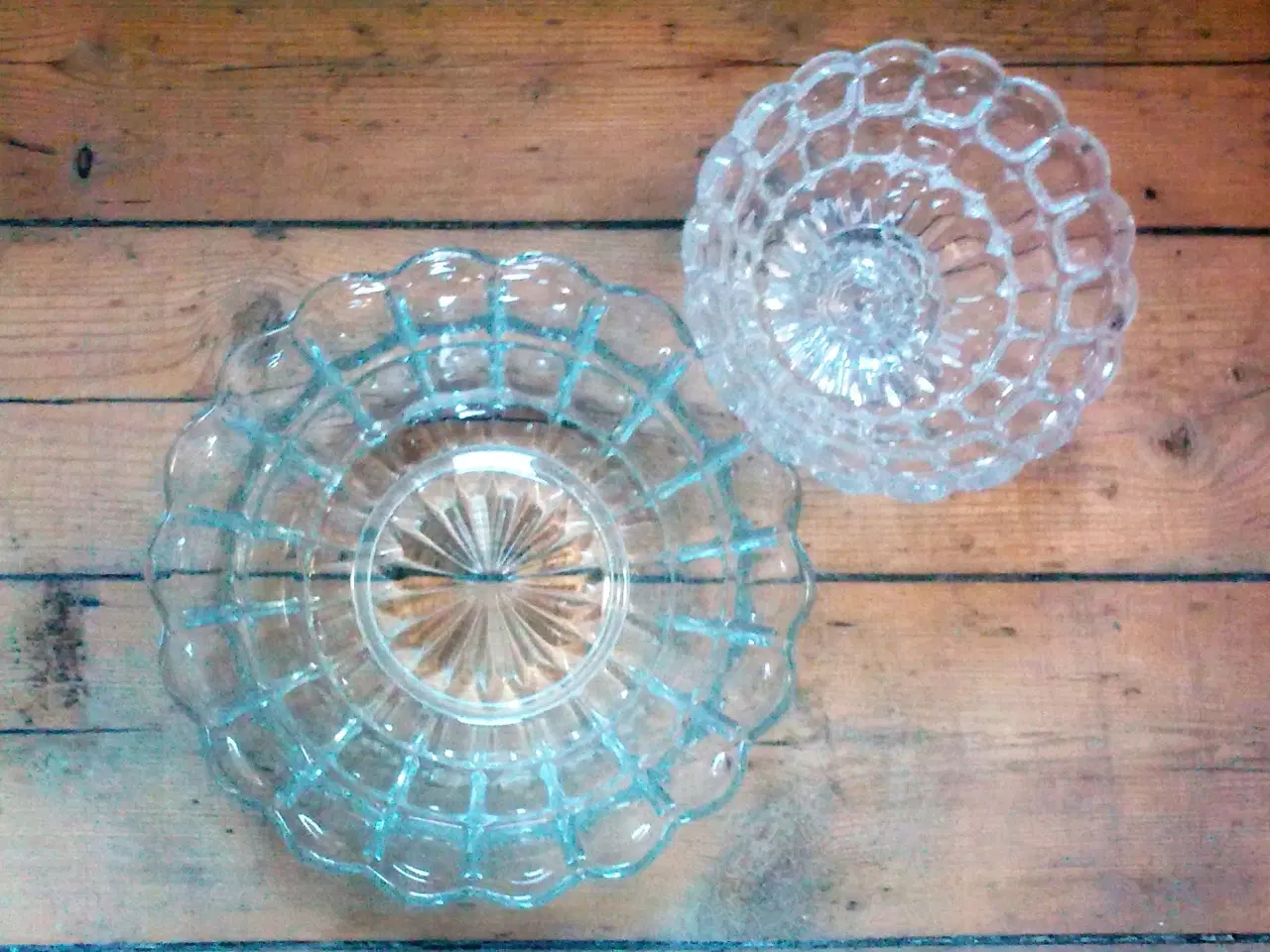 Billede 4 - Vintage antik Glas opsats eller skål evt. 2 samlet