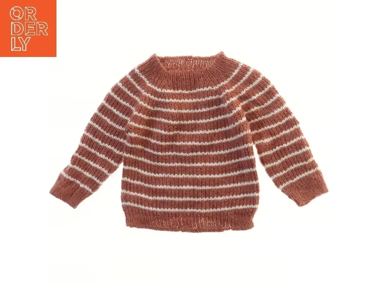 Billede 1 - Strikket bluse med striber (str.  bryst 26 cm, længde 30 cm)