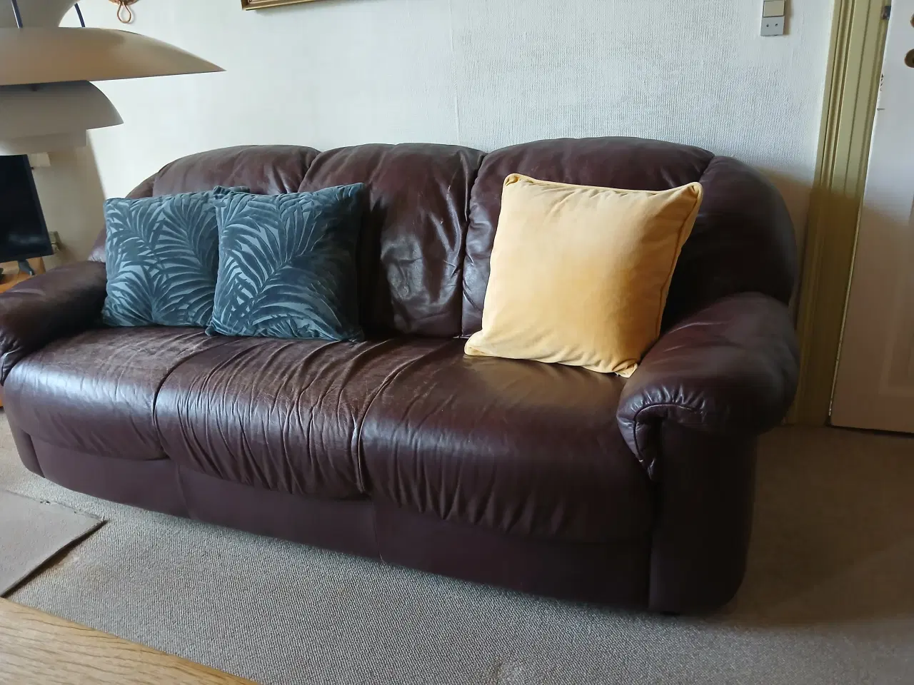 Billede 2 - Brun Lædersofa