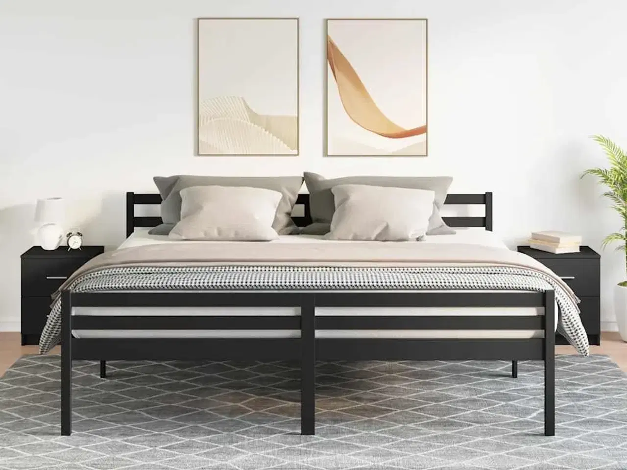 Billede 3 - Sengeborde 2 stk. med 2 skuffer 40x36x50 cm sort