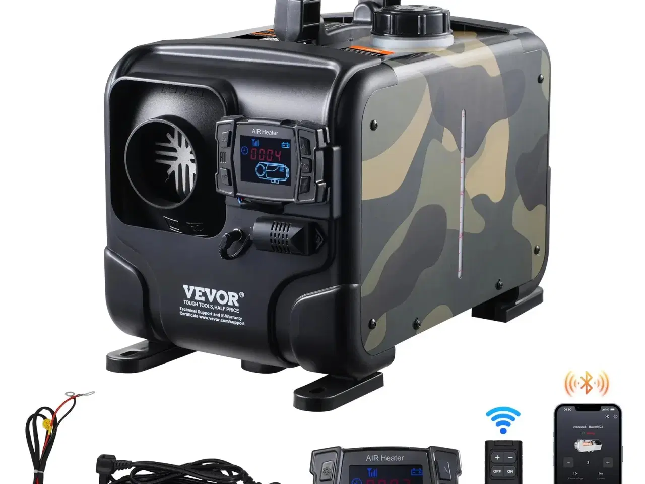 Billede 1 - VEVOR 8KW Diesel oliefyr –  alt-i-et med Bluetooth