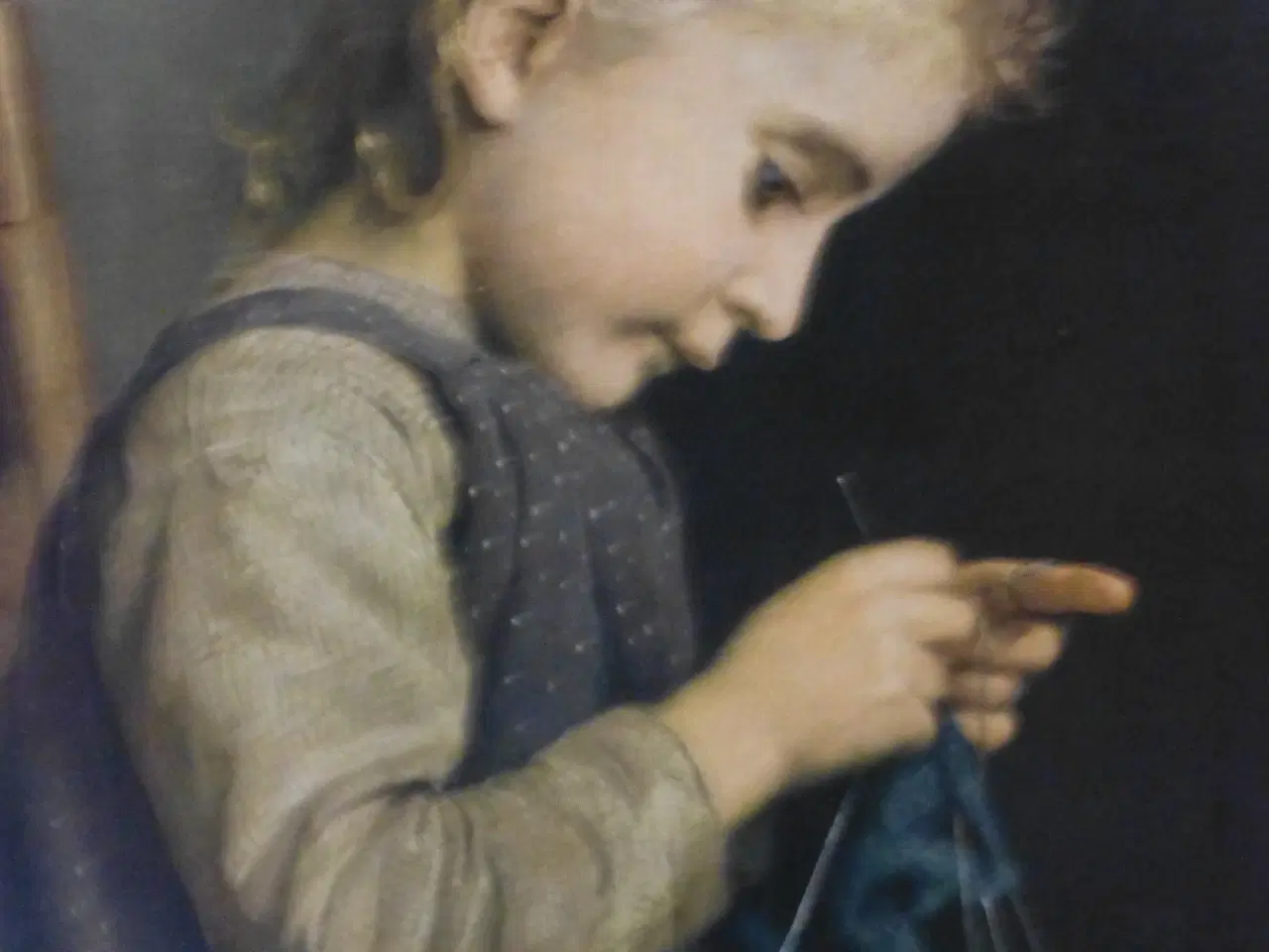 Billede 3 - Strikkende pige (Albert Anker)