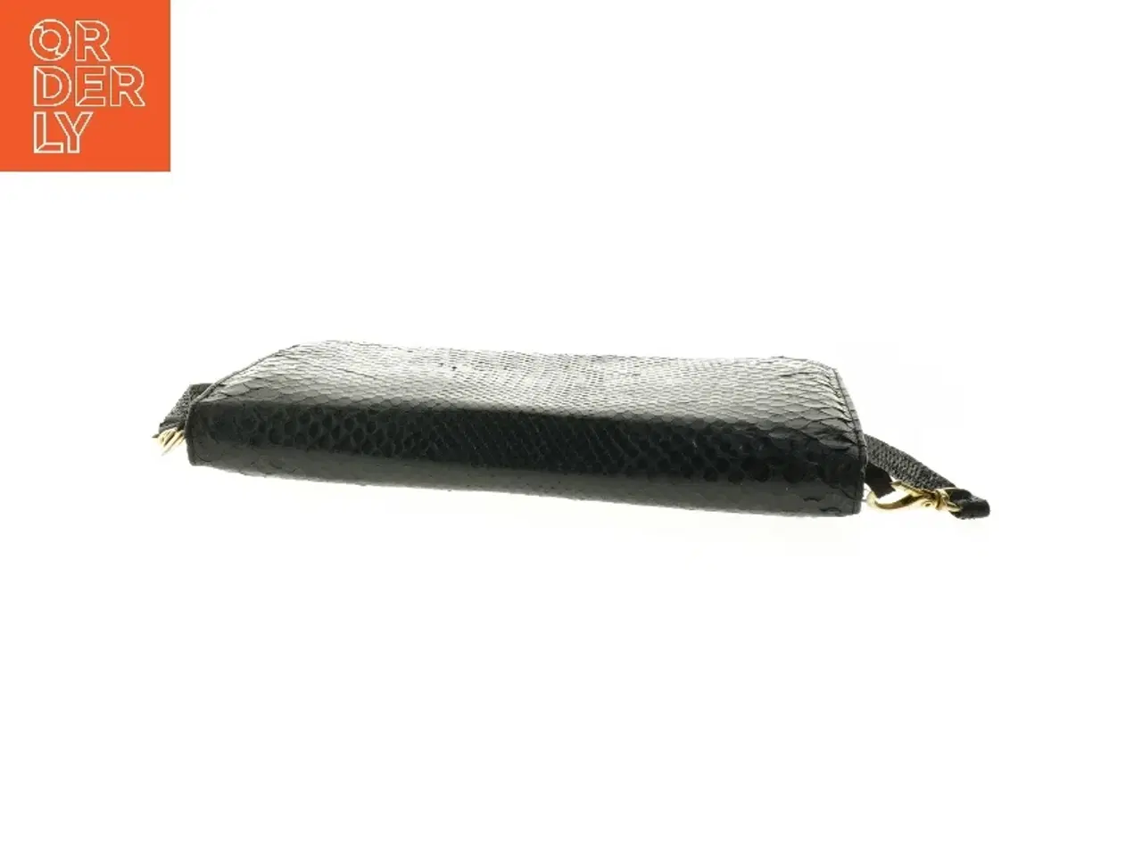 Billede 6 - Sort slangeskindstaske/clutch (str. 25 x 16,5 cm)