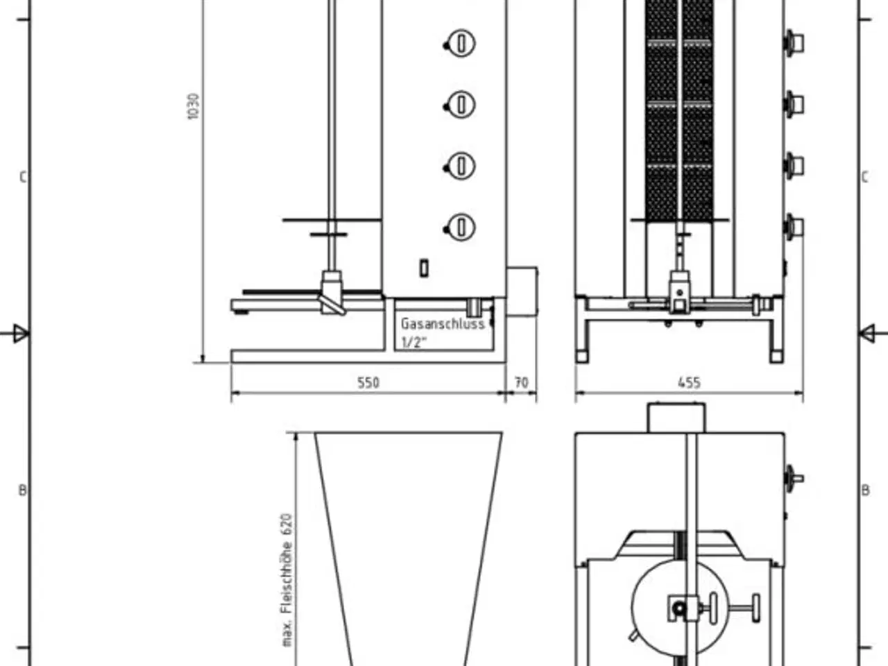 Billede 2 - Kebab & Shawarma grill til gas – 50 kg kød