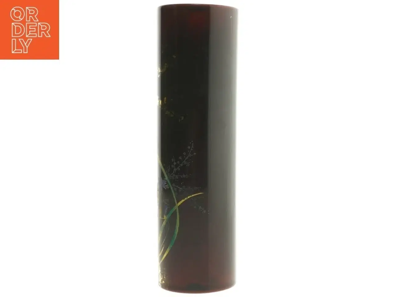 Billede 2 - Dekorativ vase med blomstermønster (str. Ø. 7,5 cm. længde. 26 cm)