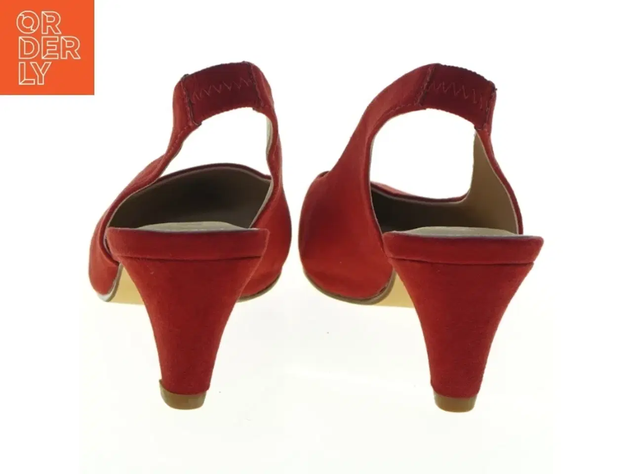 Billede 2 - Røde ruskindspumps (str. 38)