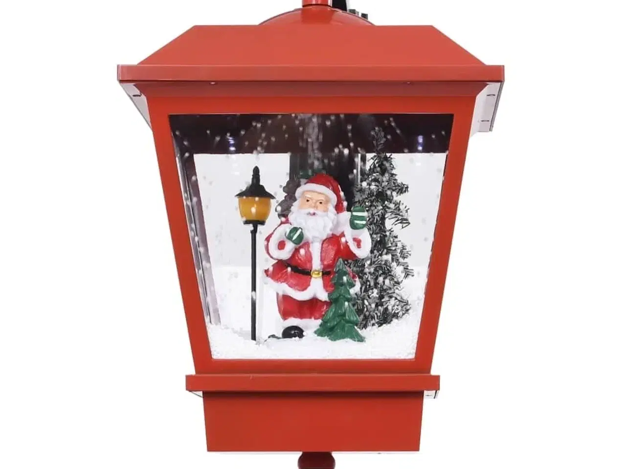 Billede 6 - Julelampe med LED-lys og julemand 40x27x45 cm rød