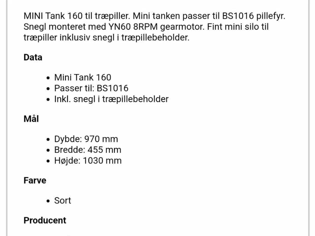 Billede 5 - Pille silo - Mini Tank 160