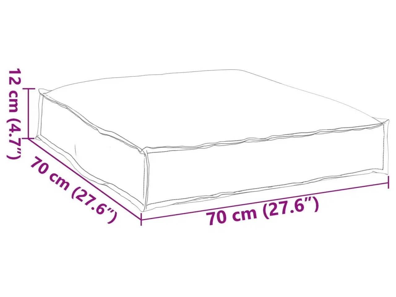 Billede 9 - Pallehynde til sæde Antracit 70 x 70 x 12 cm Oxford stof
