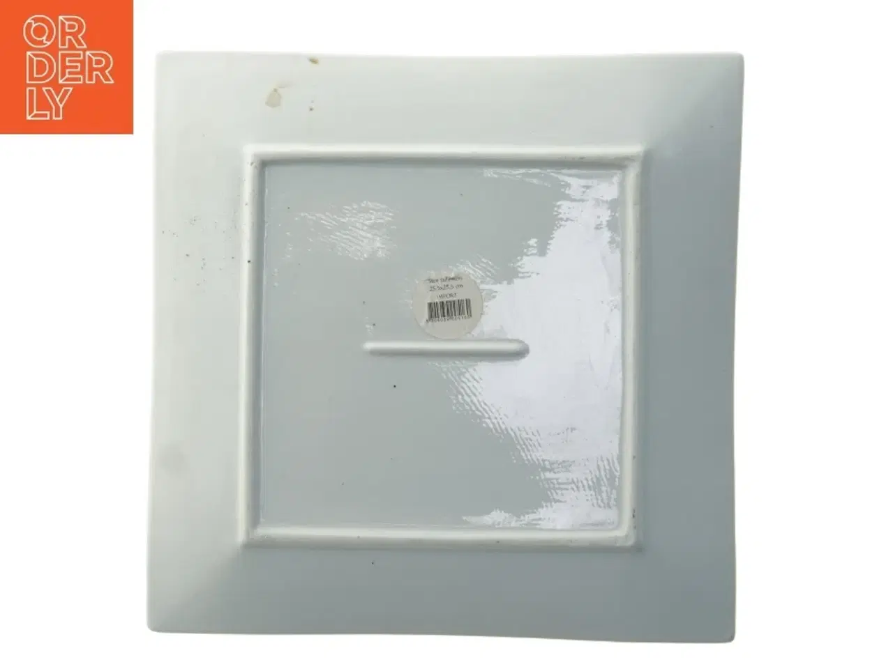 Billede 3 - Firkanet tallerken med mønster (str. 25,5x25,5 cm)