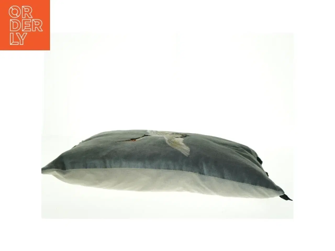 Billede 3 - Dekorativ pude med tranebroderi (str. 50 x 28 cm)