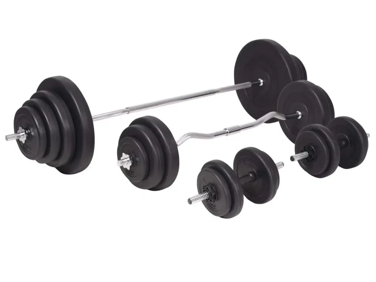 Billede 9 - Vægtbænk med vægtstativ, vægtstang- og håndvægtsæt 120 kg
