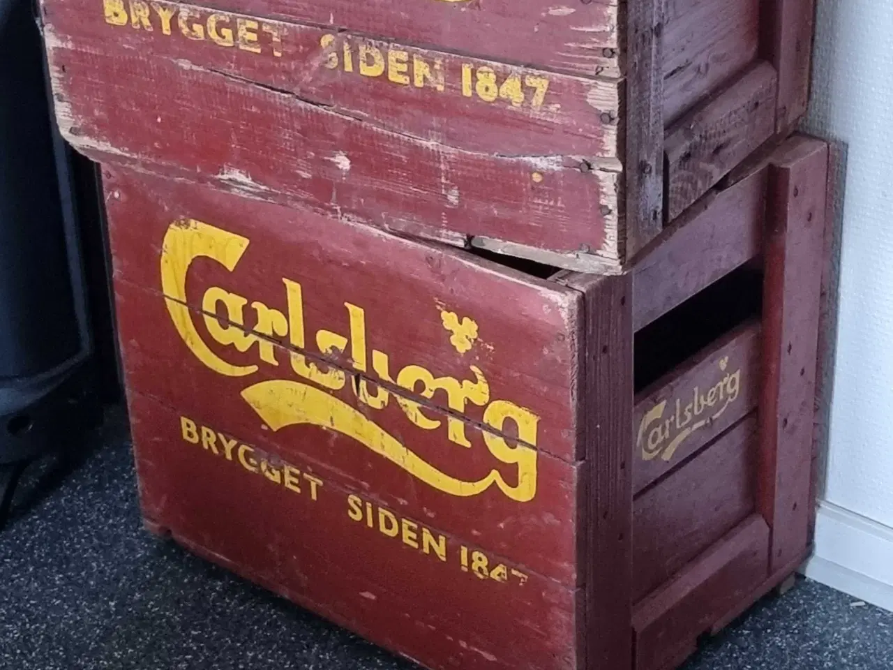 Billede 1 - 2 stk Carlsberg trækasser.