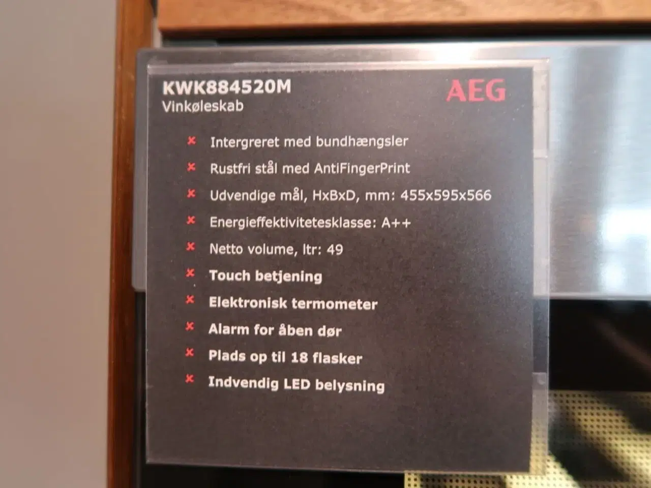 Billede 2 - Vinkøleskab AEG KWK884520M