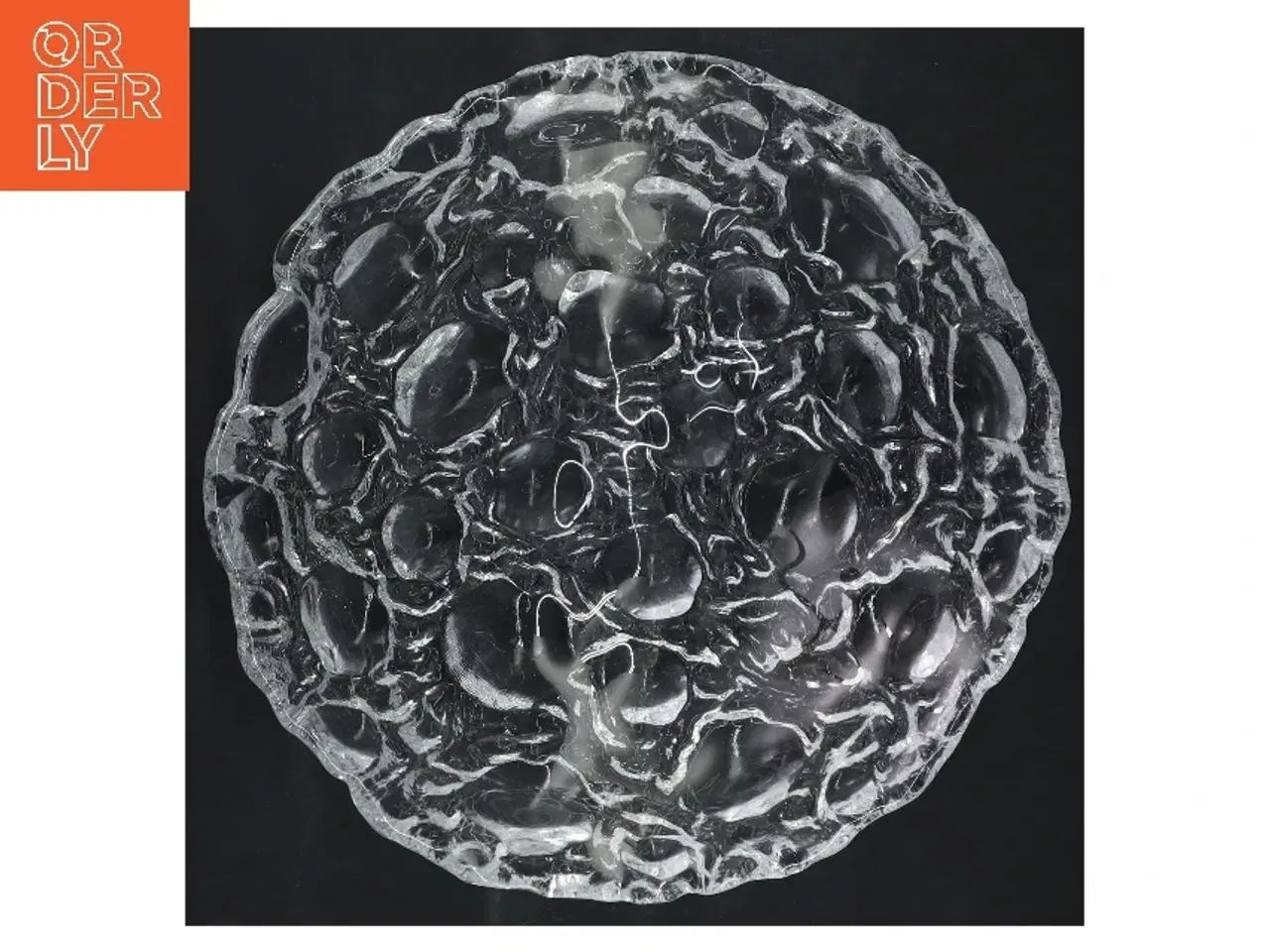 Billede 2 - Glas skål med dekorativ struktur (str. Ø 20 cm)