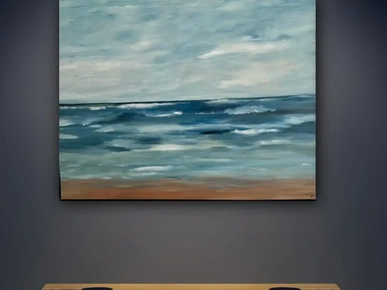Billede 1 - Abstrakt strandmotiv 100x80