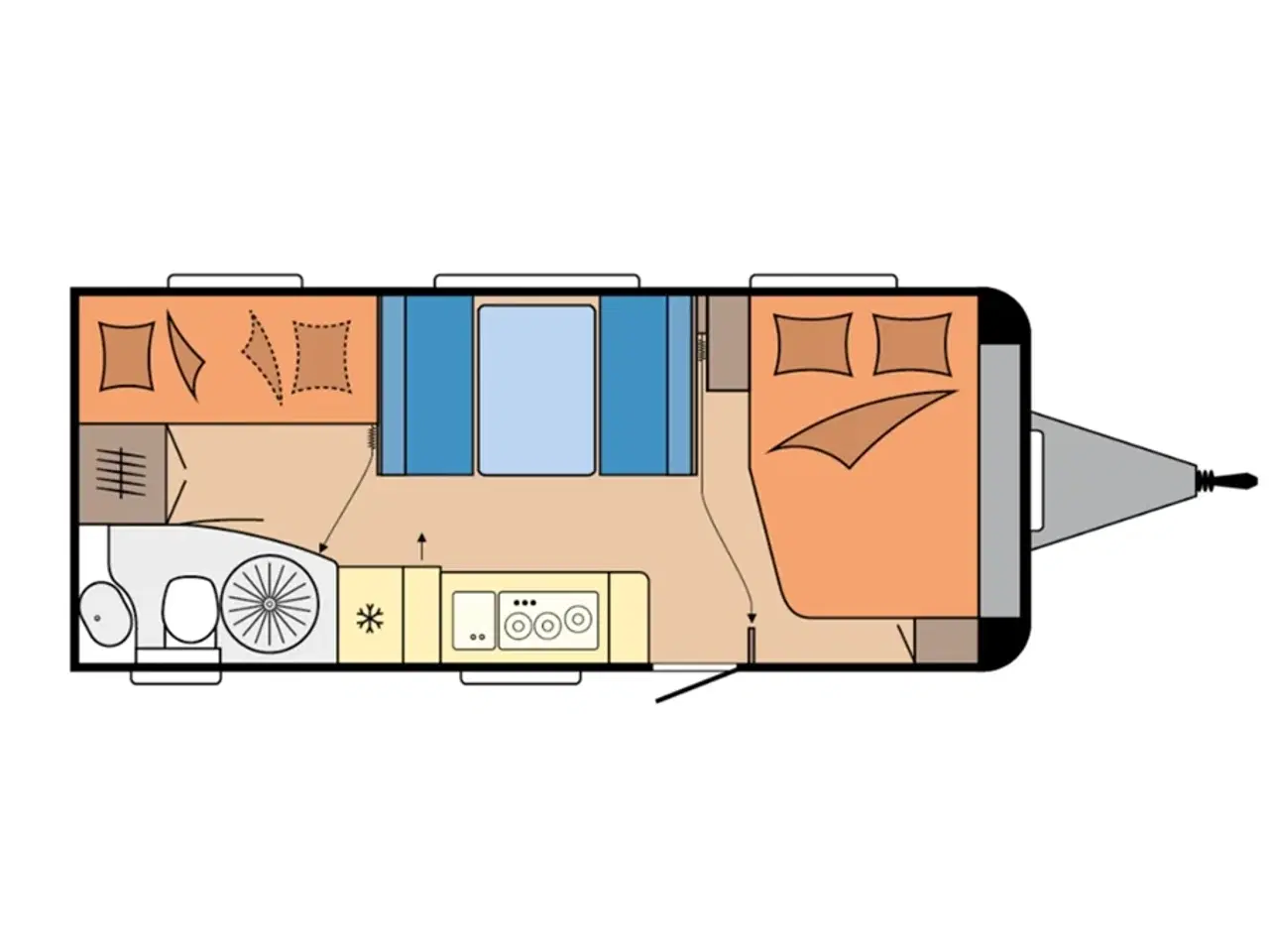 Billede 14 - 2026 - Hobby De Luxe 545 KMF   Hobby De lux 545 KMF med 3 køjer model 2026 - se den nu hos Camping-Specialisten.dk