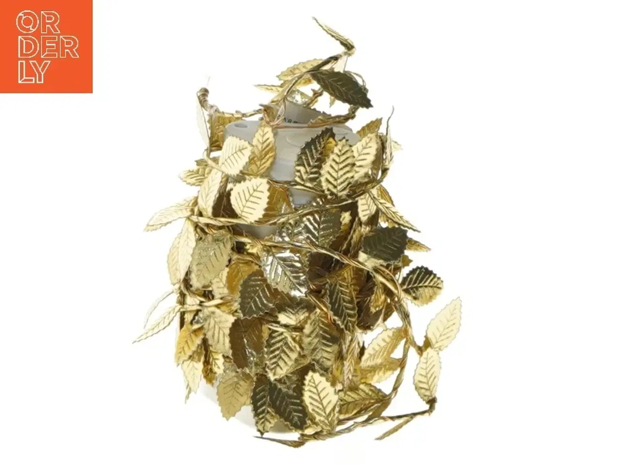 Billede 1 - Guldbelagt lyskæde med blade (str. 320 cm)