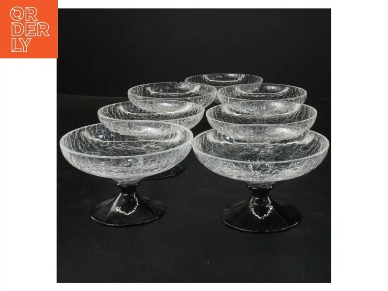 Billede 1 - Sæt af glas dessertskåle (str. Ø 12x6 cm)
