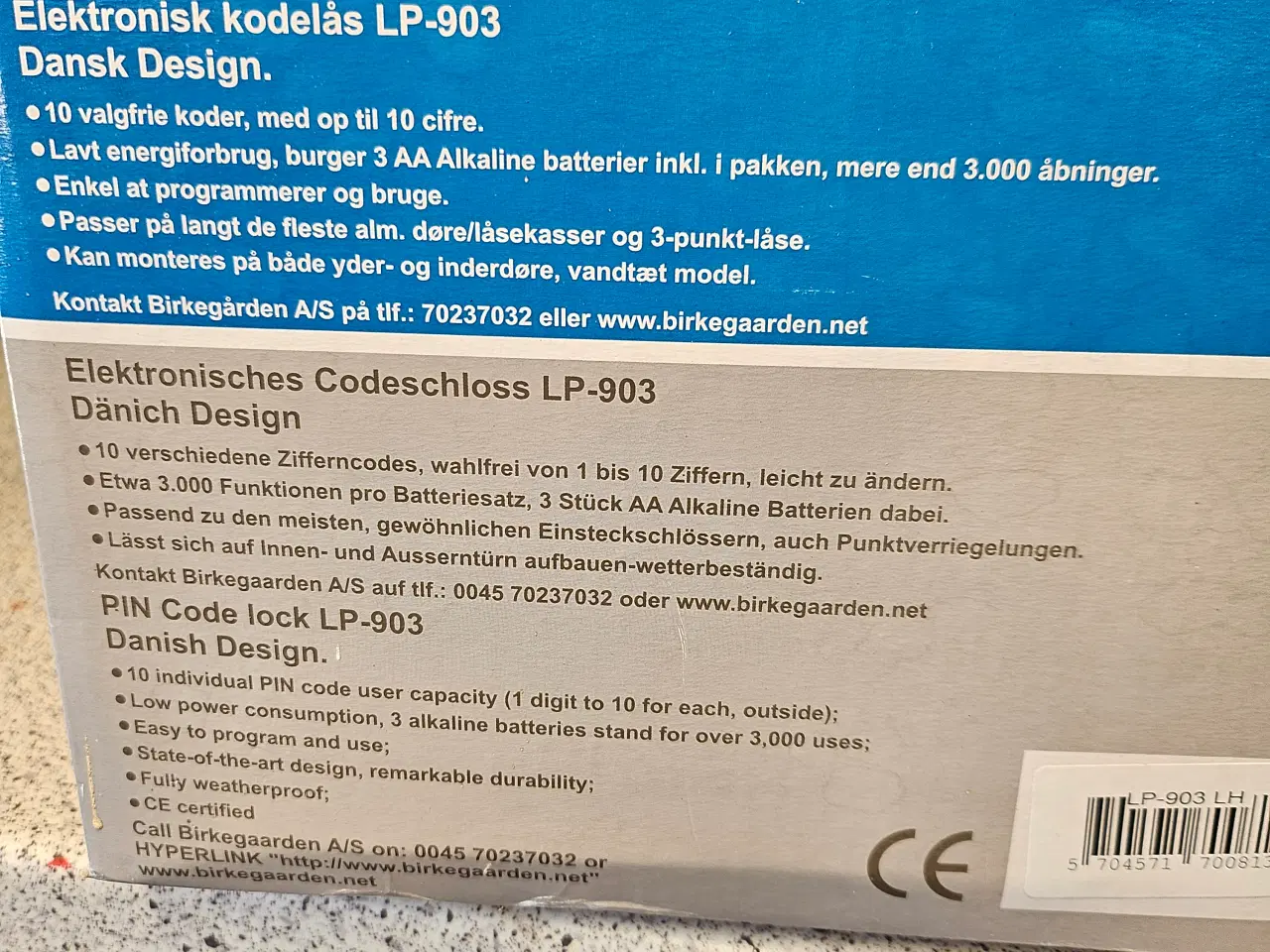 Billede 3 - kodelås/greb med nøgler eller kode