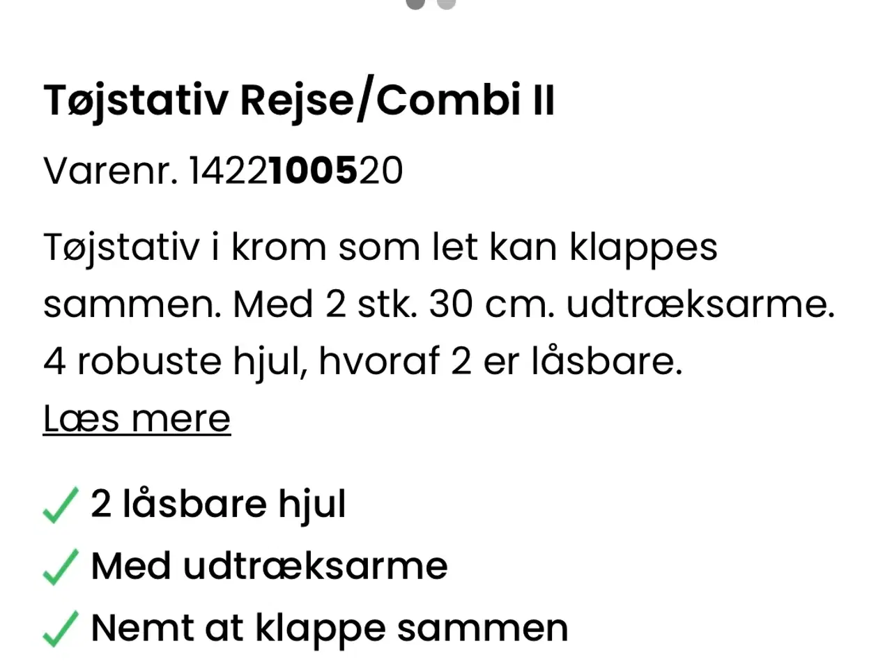 Billede 2 - Foldbare tøjstativ i solid kvalitet