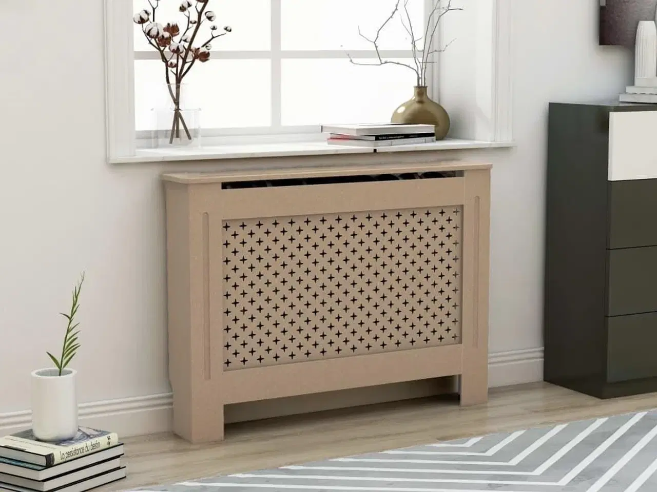 Billede 1 - Radiatorskjuler 112x19x81,5 cm MDF
