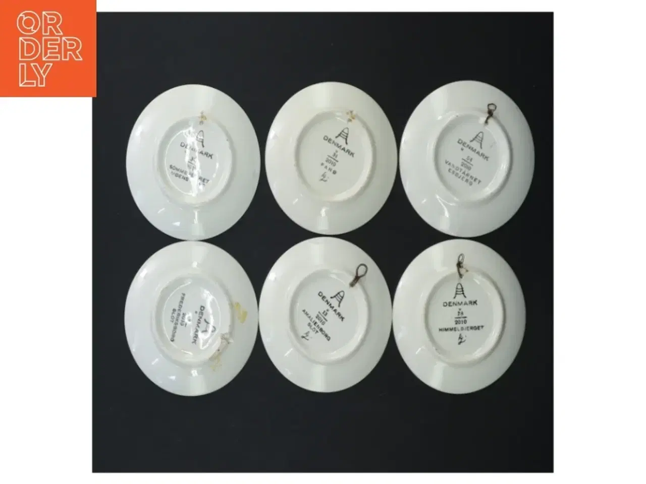 Billede 3 - Dekorative porcelænstallerkener med danske motiver (str. Ø. 8,5 cm. 6 styk) fra Aluminia