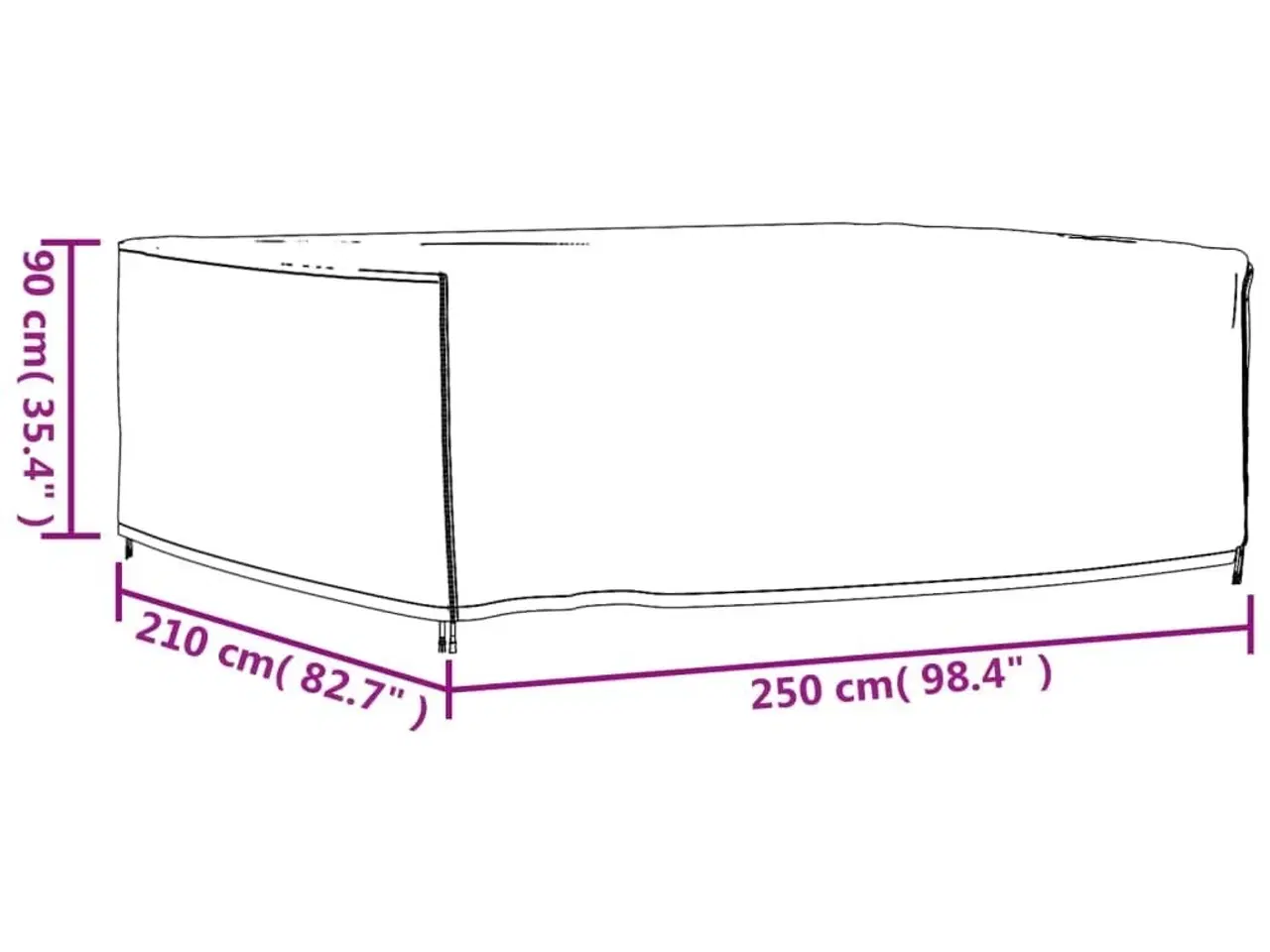 Billede 12 - Havemøbelovertræk 250x210x90 cm vandtæt 420D sort