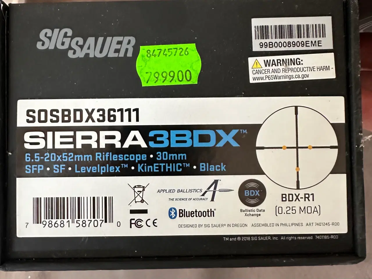 Billede 1 - Sigtekikkert Sig Sauer Bluetooth 3BDX