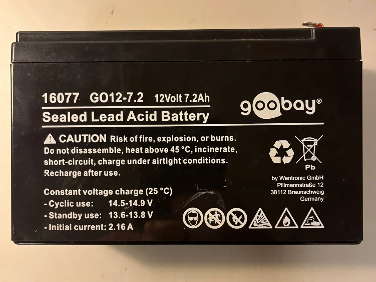 Billede 1 - 12 V 7.2 ah.