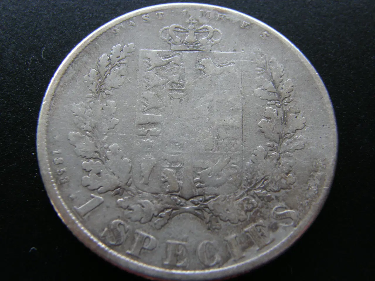 Billede 2 - Danmark  1 Speciedaler  1853 FF  KM#744.2