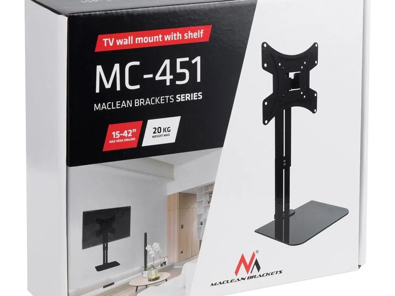 Billede 8 - TV bordstativ med hylde – Maclean MC-451