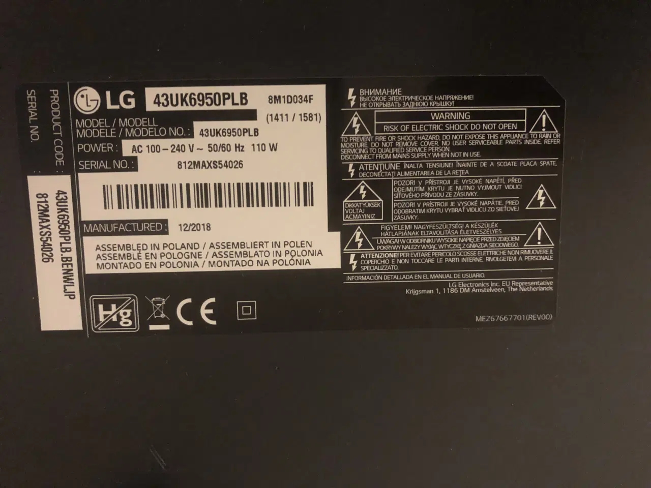 Billede 5 - LG 43’’ 4K UHD Smart TV