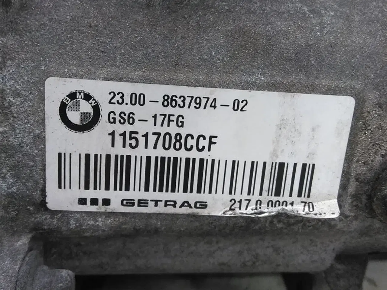 Billede 3 - Gearkasse manuel 6 trins (GS6-17BG) Km 128.000 A64284 F32 F22 F36 F23 F21LCI F20LCI F30 LCI F31 LCI F32 LCI F36 LCI F22 LCI F23 LCI