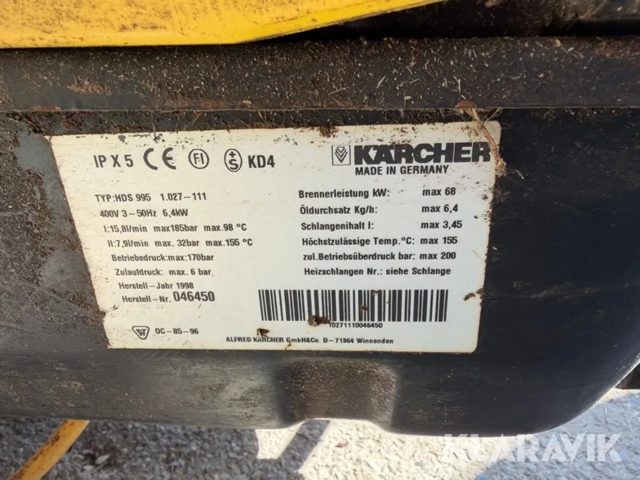 Billede 2 - Hedvandsrenser Kärcher HDS 995
