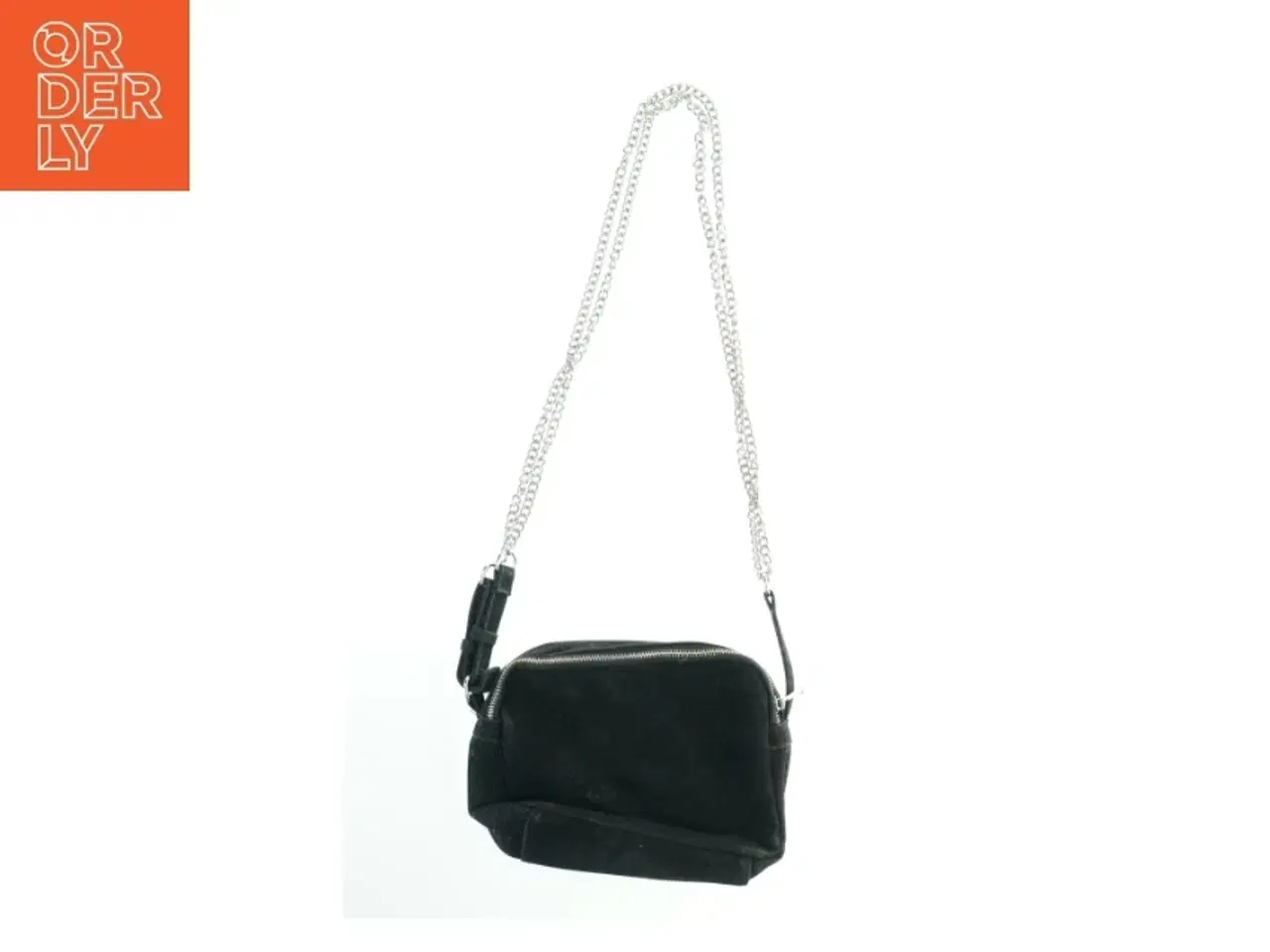 Billede 2 - Sort skuldertaske med kæderem fra Noella (str. 24 x. 18 cm)